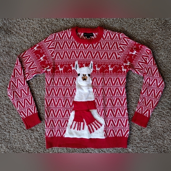 Blizzard Bay Sweaters - Blizzard Bay Ugly Christmas Fair isle Llama Pattern Sweater Small